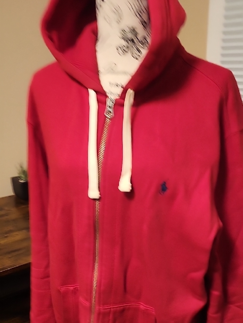 Ralph Lauren Red Zip-Up Hoodie Sweater - Picture 4 of 8